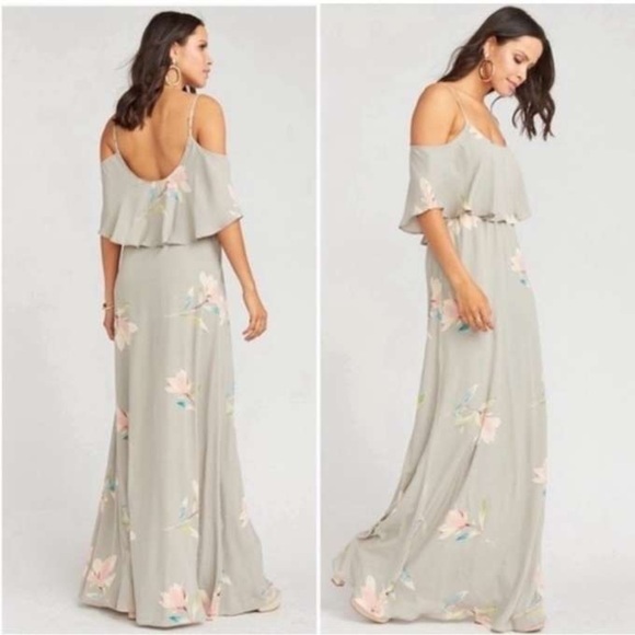 Show Me Your Mumu Caitlin Ruffle Maxi Dress in Lily Showers Size Medium - Picture 2 of 6